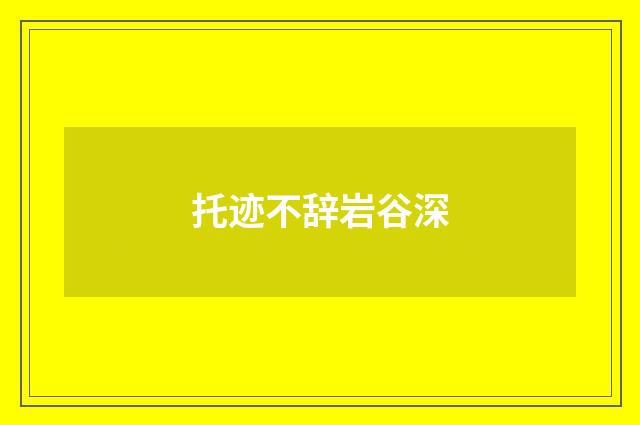 托迹不辞岩谷深