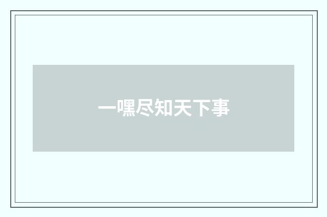 一嘿尽知天下事