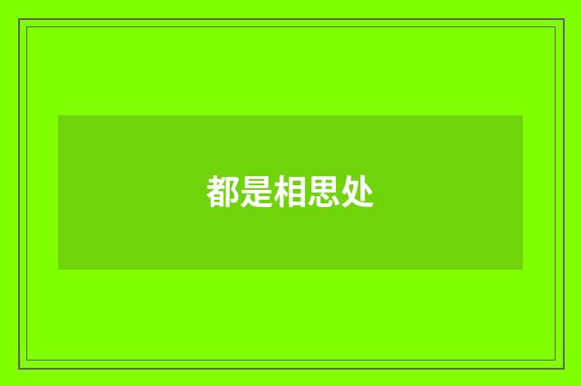 都是相思处