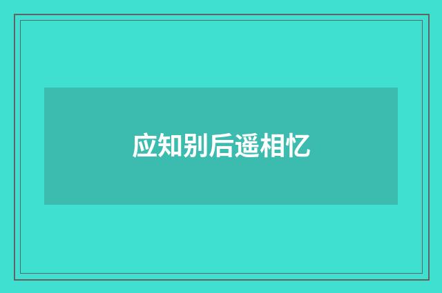 应知别后遥相忆
