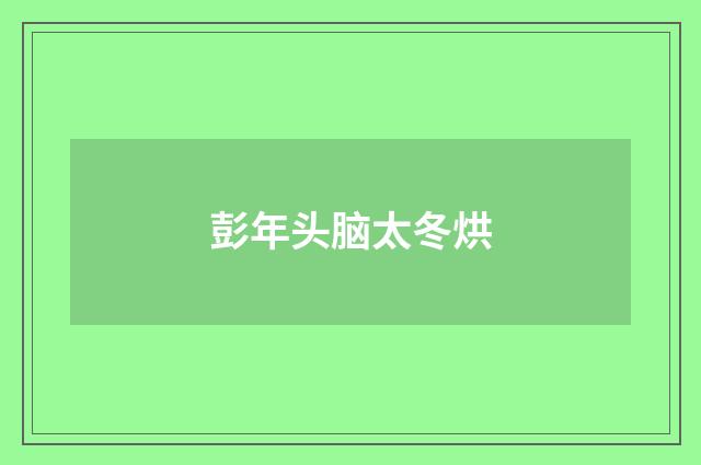 彭年头脑太冬烘