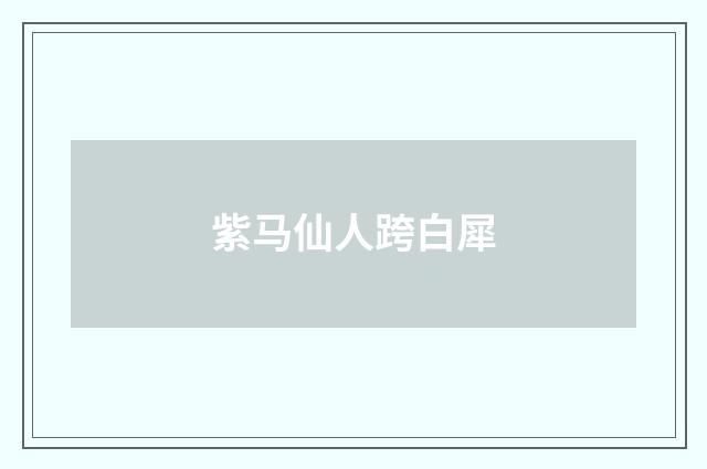 紫马仙人跨白犀