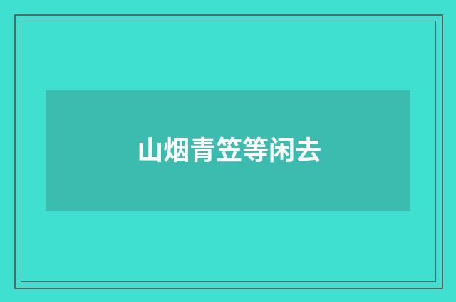 山烟青笠等闲去