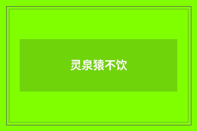灵泉猿不饮