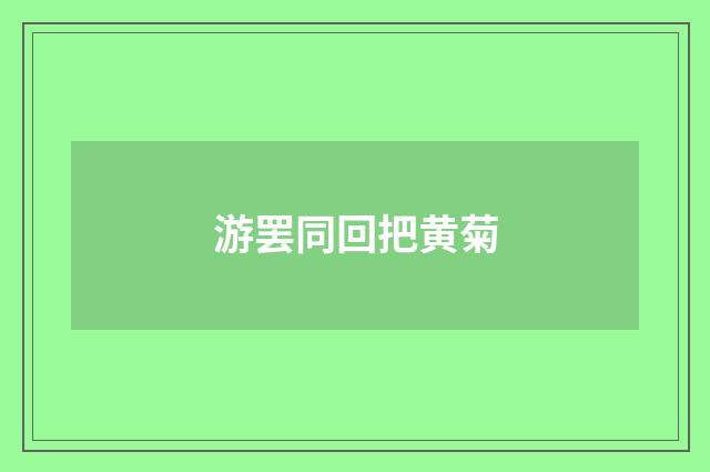 游罢同回把黄菊