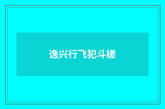 逸兴行飞犯斗槎