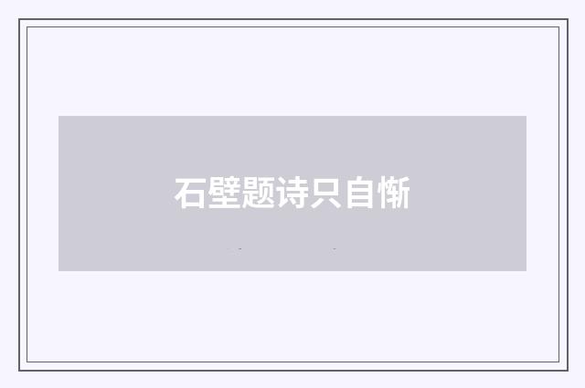 石壁题诗只自惭