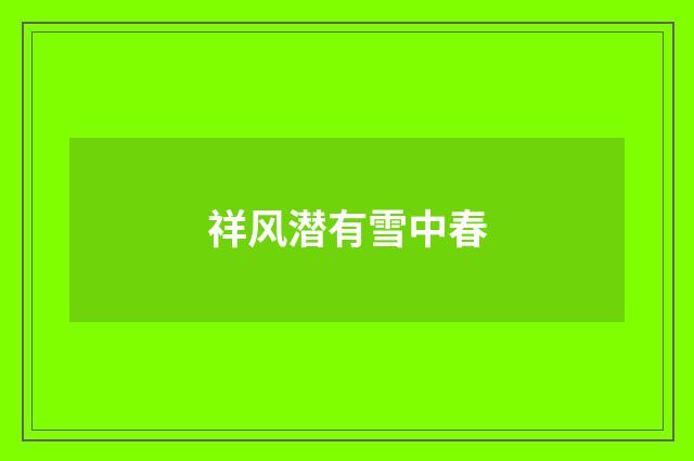 祥风潜有雪中春