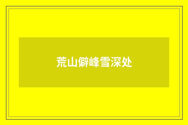 荒山僻峰雪深处