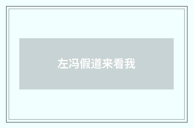 左冯假道来看我