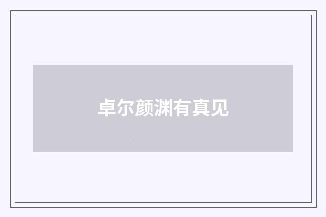 卓尔颜渊有真见