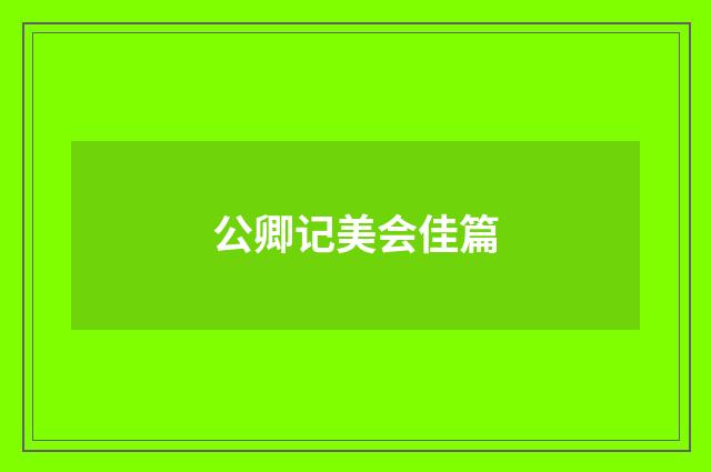 公卿记美会佳篇