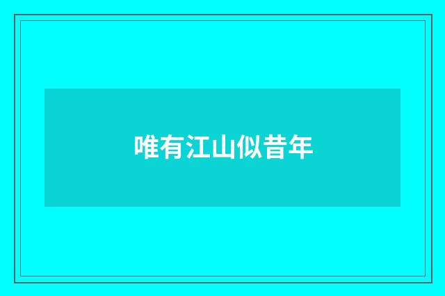 唯有江山似昔年