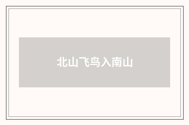 北山飞鸟入南山