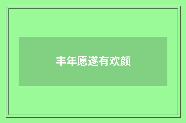 丰年愿遂有欢颜