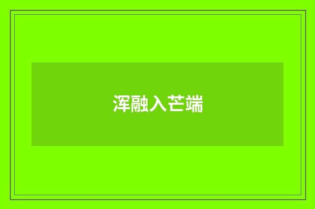 浑融入芒端