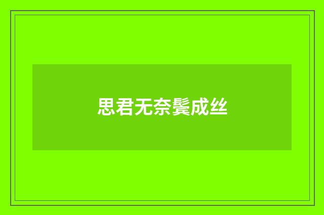 思君无奈鬓成丝