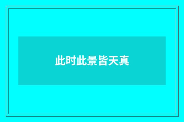 此时此景皆天真