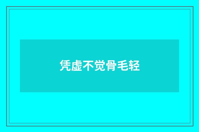 凭虚不觉骨毛轻