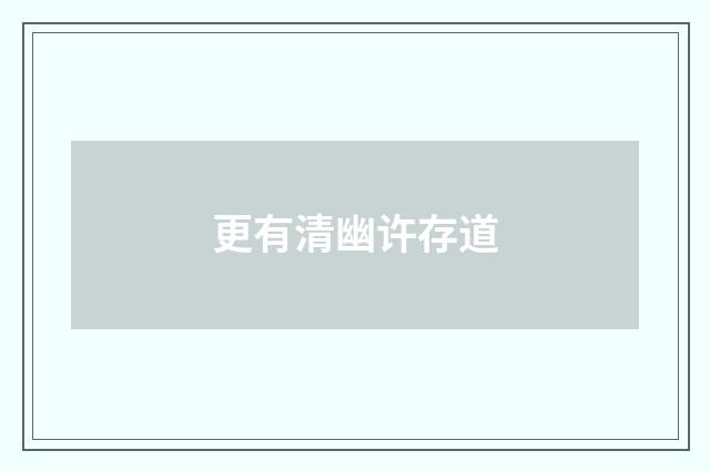 更有清幽许存道