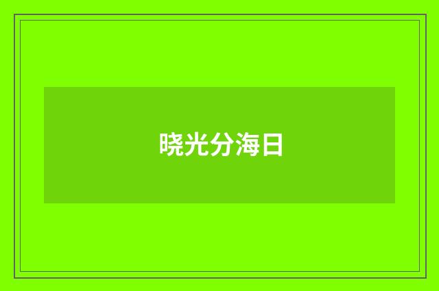 晓光分海日