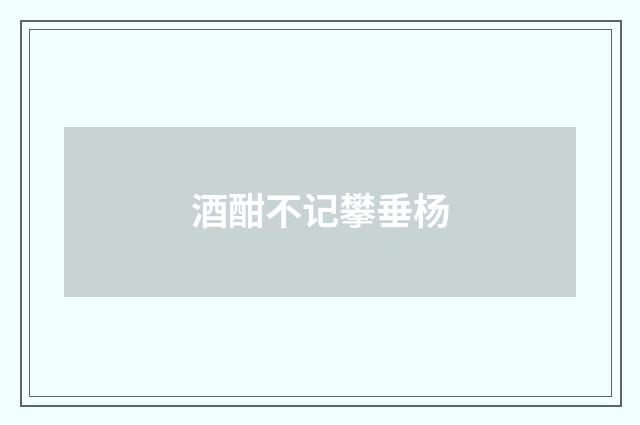 酒酣不记攀垂杨