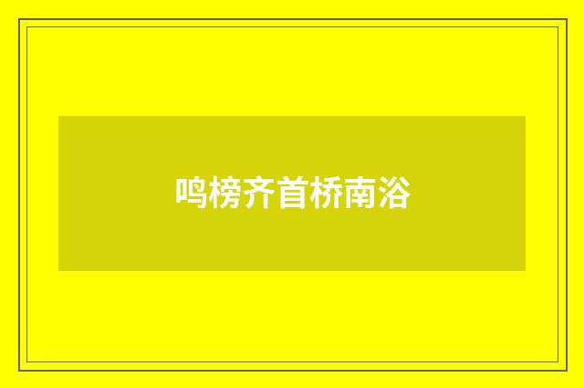 鸣榜齐首桥南浴
