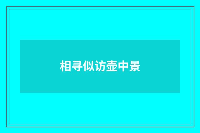 相寻似访壶中景