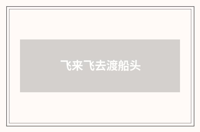 飞来飞去渡船头