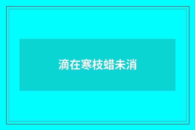 滴在寒枝蜡未消