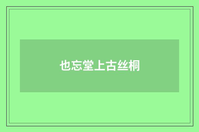 也忘堂上古丝桐