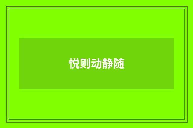悦则动静随