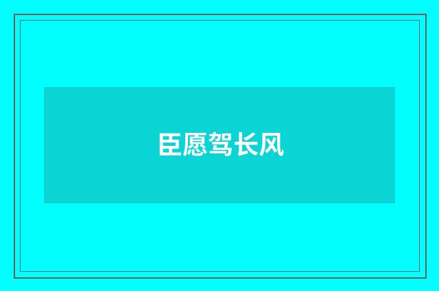 臣愿驾长风