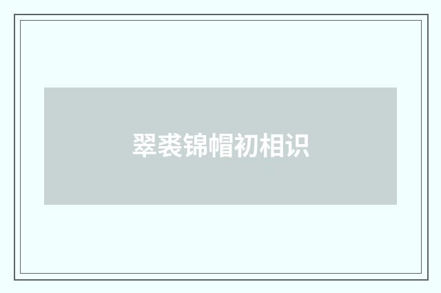 翠裘锦帽初相识