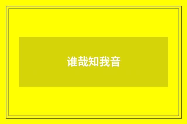 谁哉知我音