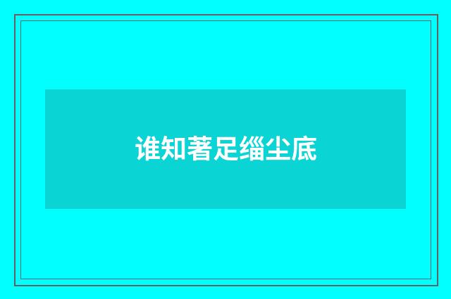 谁知著足缁尘底