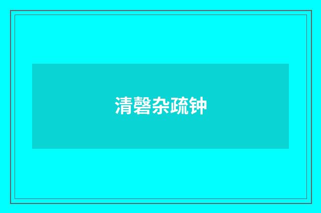 清磬杂疏钟