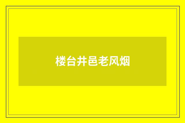 楼台井邑老风烟