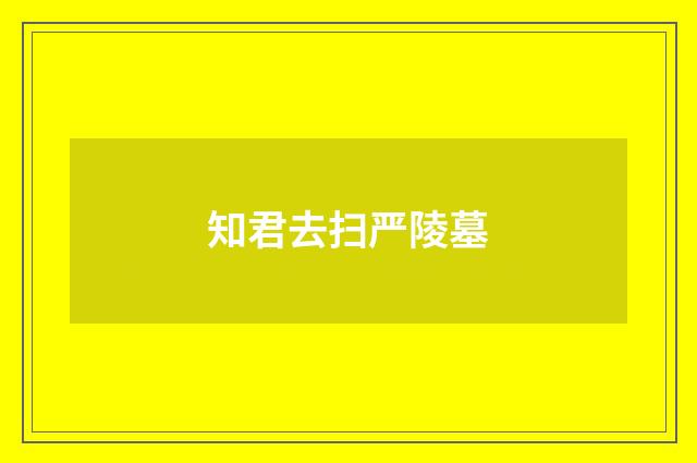 知君去扫严陵墓