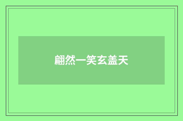 翩然一笑玄盖天