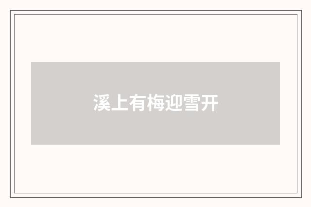 溪上有梅迎雪开