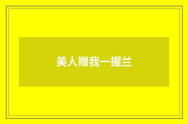 美人赠我一握兰