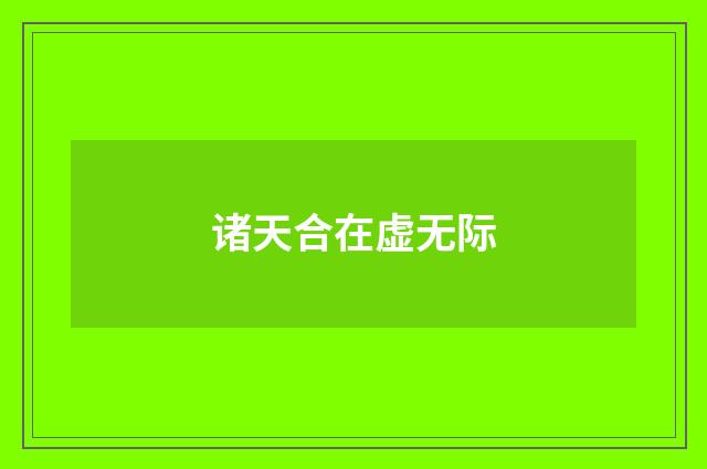 诸天合在虚无际