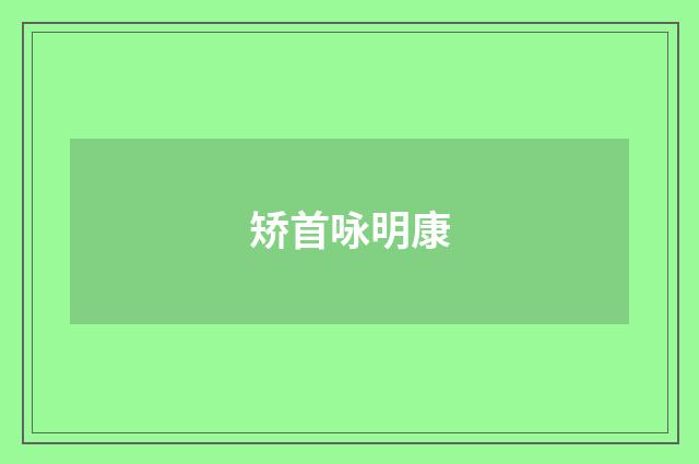 矫首咏明康