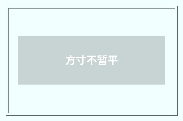 方寸不暂平