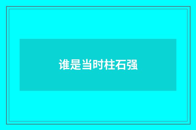 谁是当时柱石强