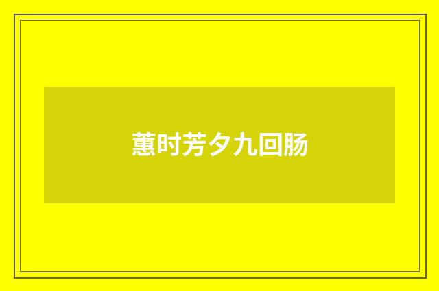 蕙时芳夕九回肠