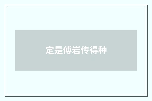 定是傅岩传得种