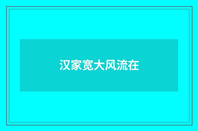 汉家宽大风流在