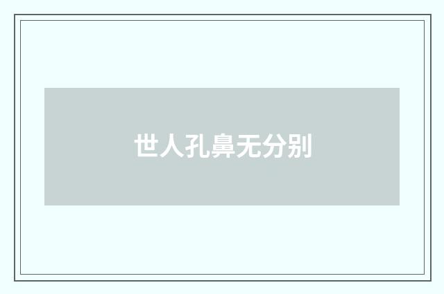 世人孔鼻无分别